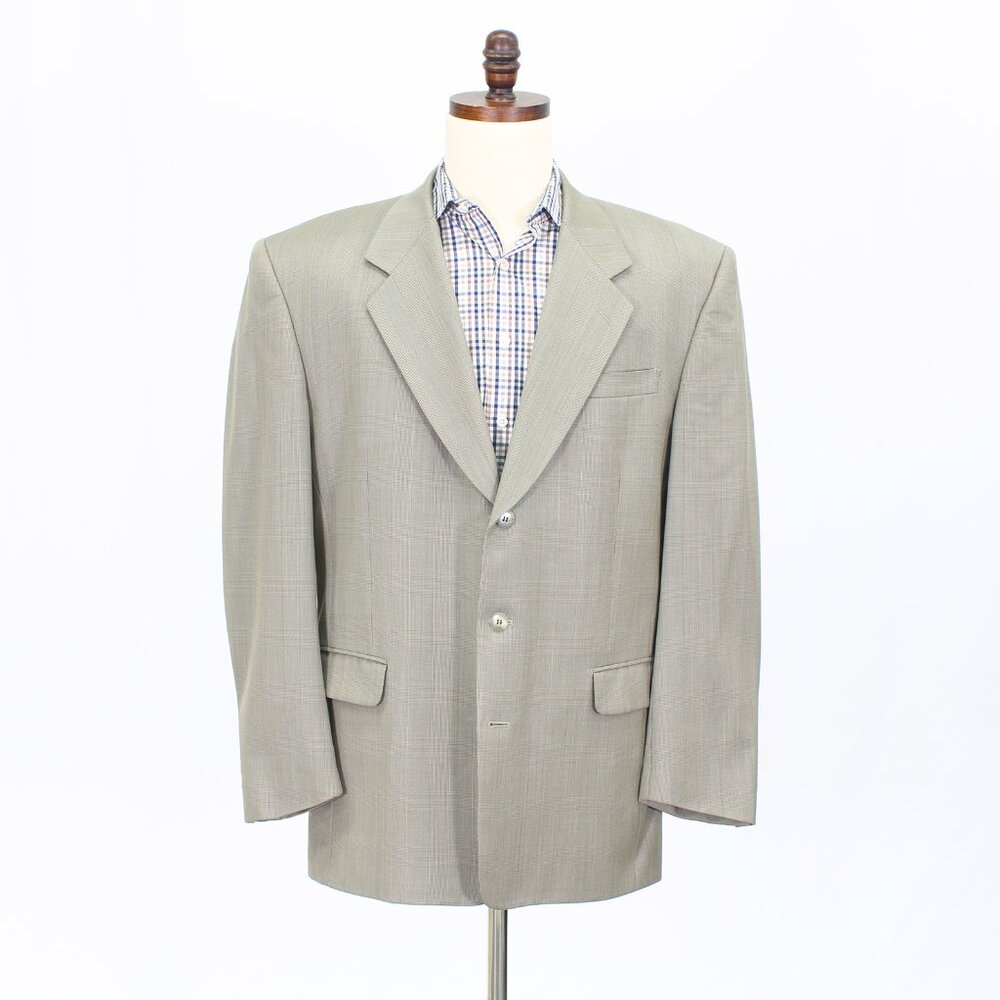 Bartolini 44R Beige Blazer Sport Coat Jacket 3-Button Check Y407